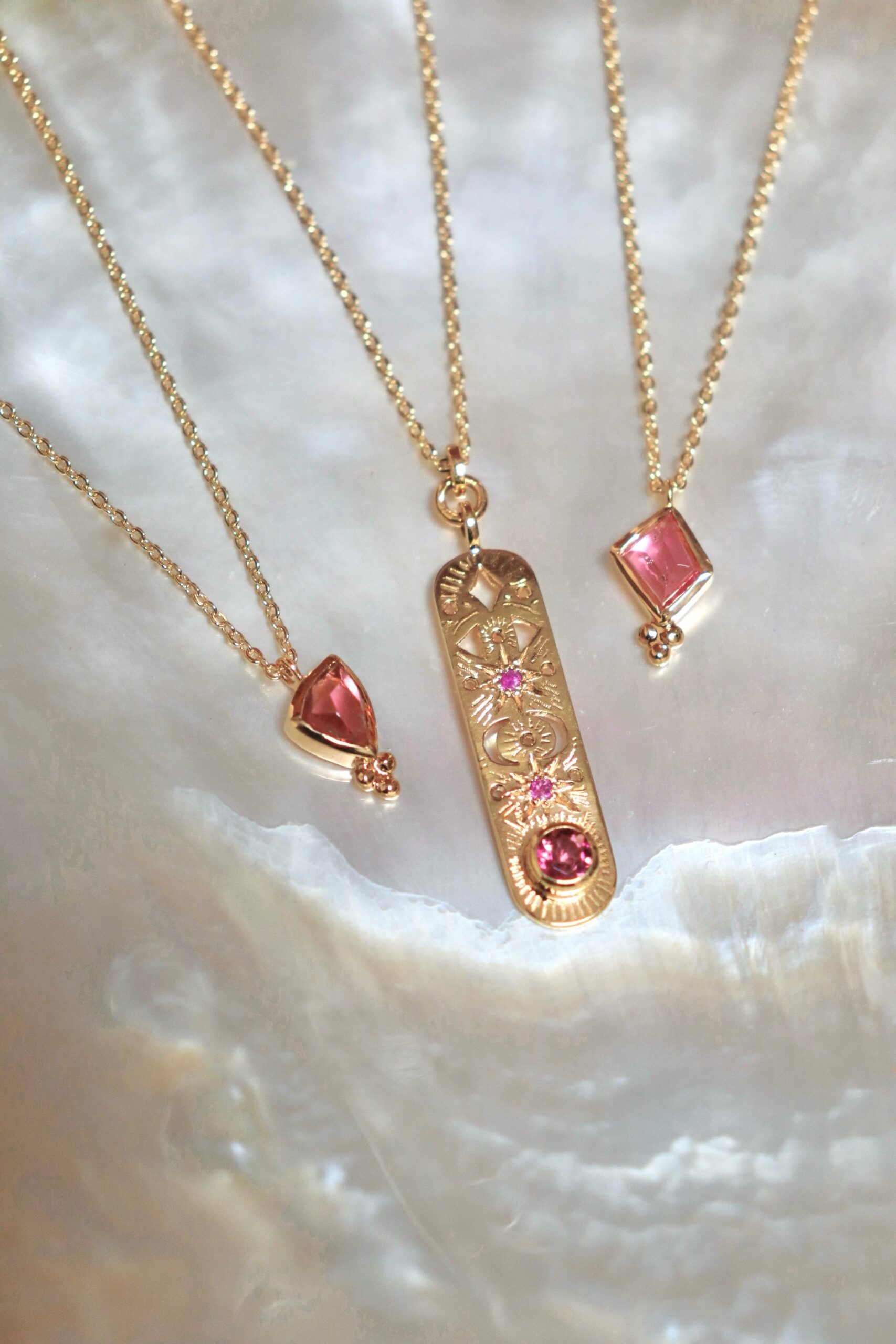 Cartouche égyptien tourmaline rose
