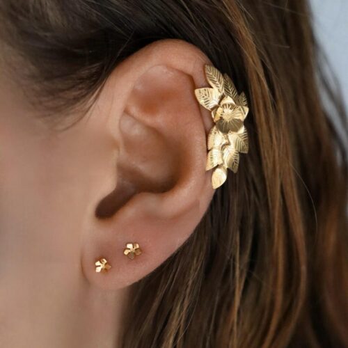 Earcuff fleur et feuilles