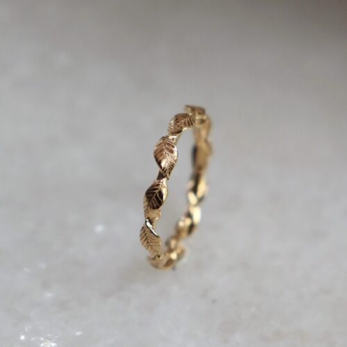 Bague feuilles gravées