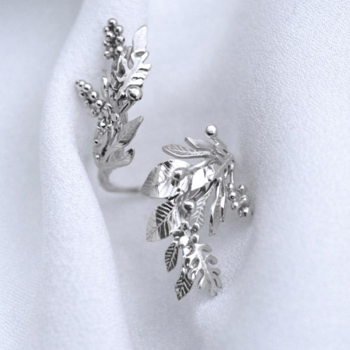 Bague végétale en argent 925
