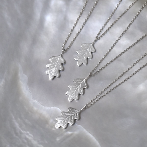 Pendentif feuille de chêne en argent 925