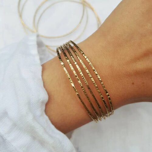 Bracelet joncs martelés