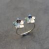 Bague Violette deux fleurs en argent 925
