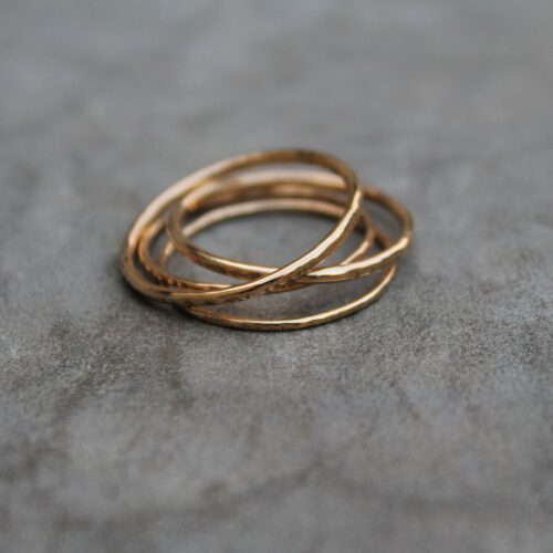 Set d'anneaux martelés