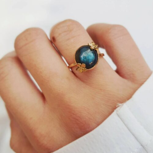 Bague Violettes et labradorite