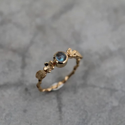 Bague marguerites et labradorite