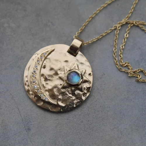 Pendentif lune et soleil