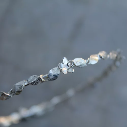 Bracelet couronne de fleurs en argent 925