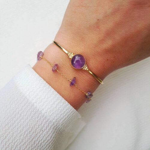 Bracelet billes et améthyste