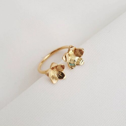 Bague Violette deux fleurs