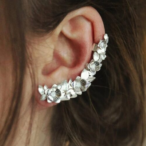 Bijou d'oreille Violette en argent 925