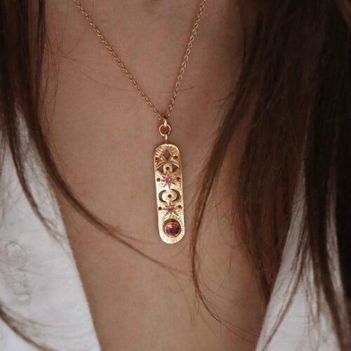 Cartouche égyptien tourmaline rose
