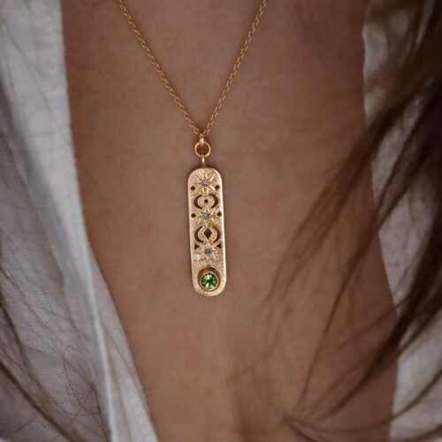 Cartouche égyptienne tourmaline verte