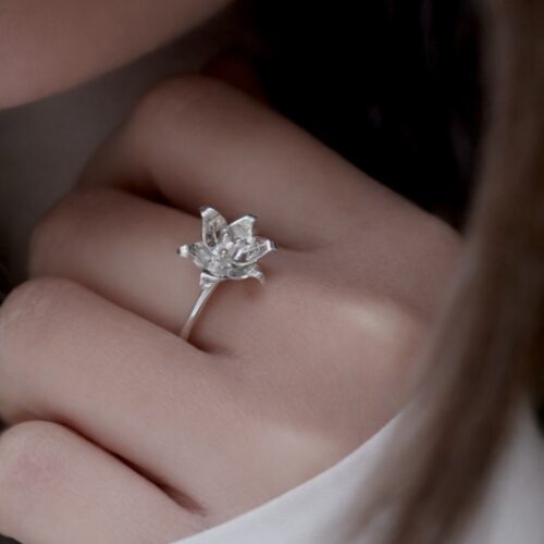 Bague petite fleur de lys en argent 925