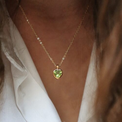 Pendentif cœur de péridot