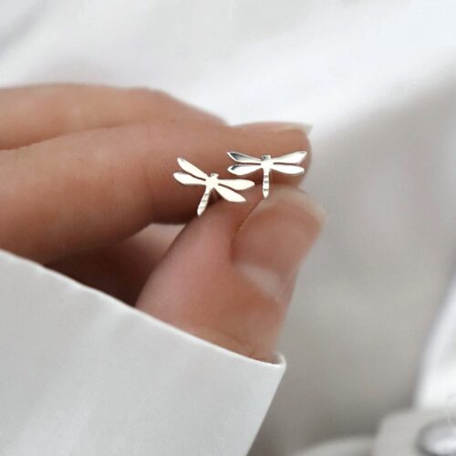 Mini boucles d’oreilles libellules en argent 925