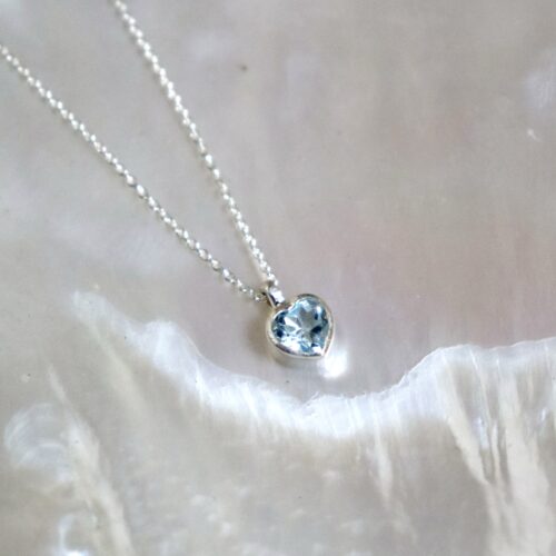 Pendentif cœur de topaze en argent 925
